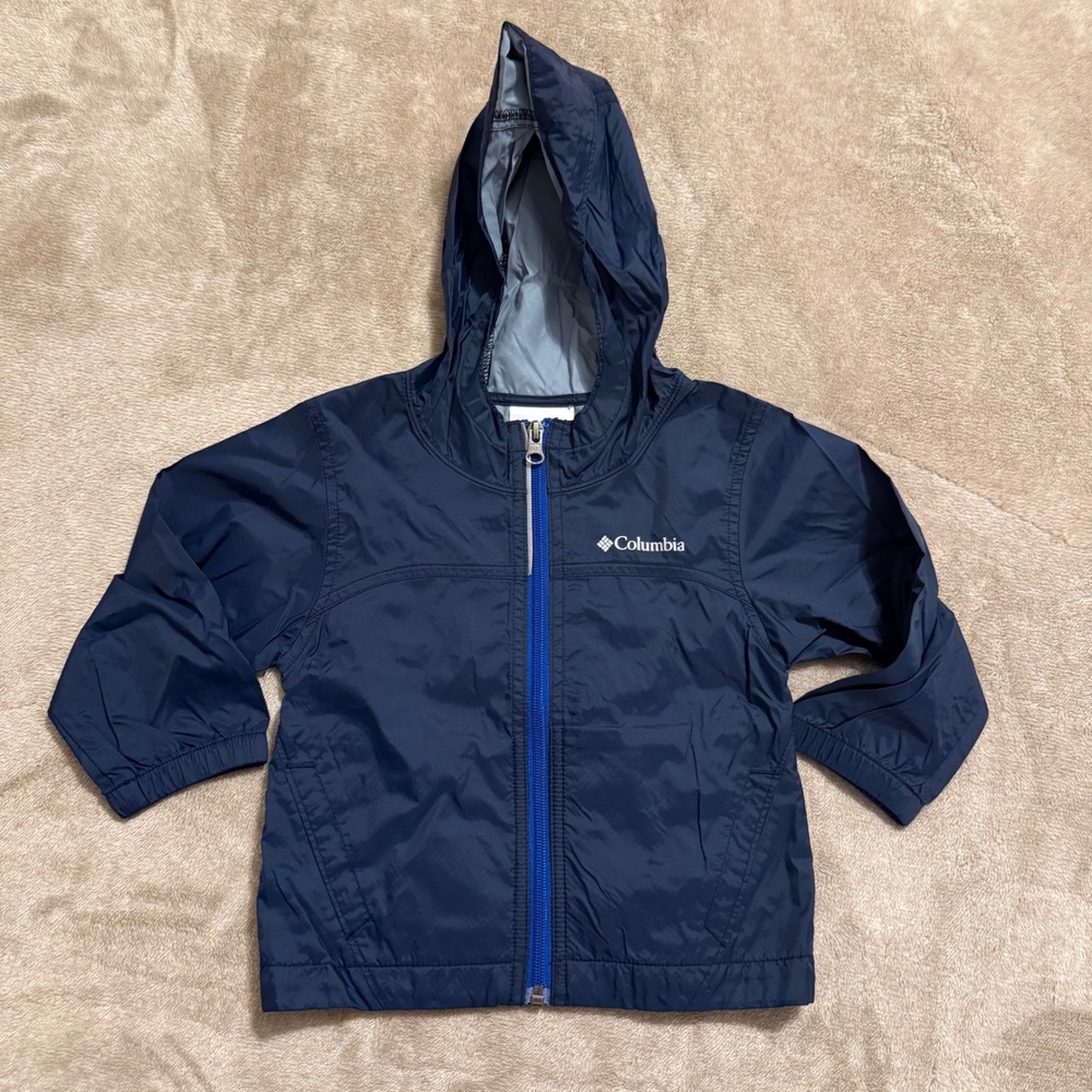 Columbia Kids Glennaker Lake Rain Jacket Navy Blue Hooded Windbreaker 2T